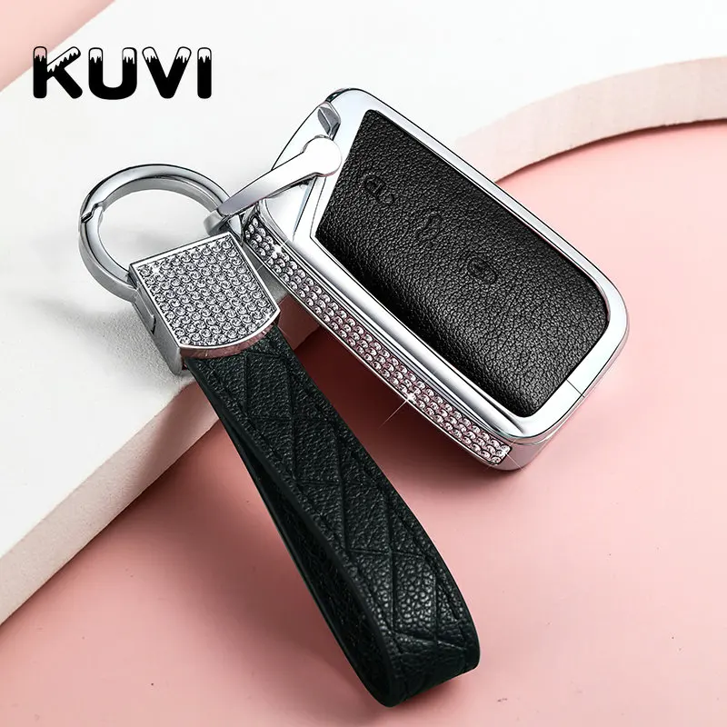 Car Key Case Cover Holder Case For Vw Volkswagen Magotan Passat B8 Skoda Superb Kodiaq A7 Car Styling AAlloy Leather - - Racext™️ - - Racext 19