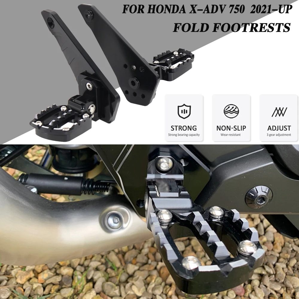 

New 2021 2022 Motorcycle accessories Folding Rear Foot Pegs Footrest Passenger For Honda XADV X-ADV 750 XADV750 X-adv xadv 750