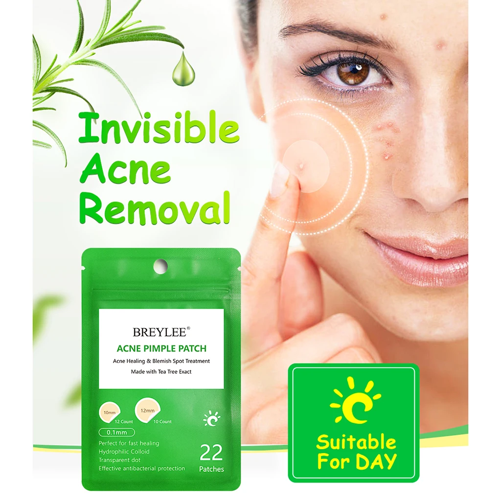 BREYLEE Face Acne Dots Hydrocolloid Spot Skin Patch Clear Zit Blemish Facial Masks Pimples Remover Tools Pimple Patch Stickers