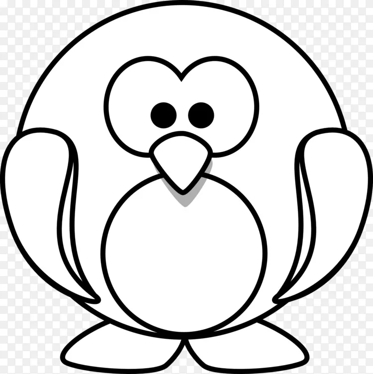 企鹅线艺术免费内容剪辑艺术-卡通企鹅图像
