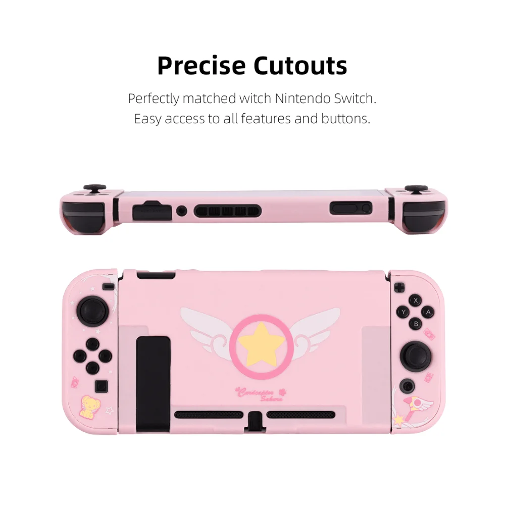 Чехол MONCON Pink Girl для Nintendo Switch с дополнительным защитным закаленным стеклом