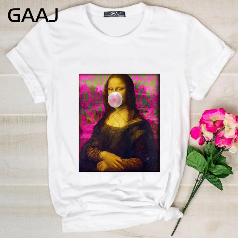 06 GAAJ "edgy lisa" футболка женская повседневная одежда женская футболка с принтом тонкая футболка плюс размер D9S3I - Цвет: 06