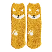 5 пар, женские, девичьи, персональные, мягкие, для кровати, с вышивкой, с героями мультфильмов, для сна, милые, Осень-зима, чулки средней длины, Meias femininas