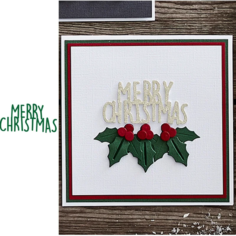 

Merry Christmas Word Metal Cutting Dies for Scrapbooking and Card Making Craft 2019 New die cuts