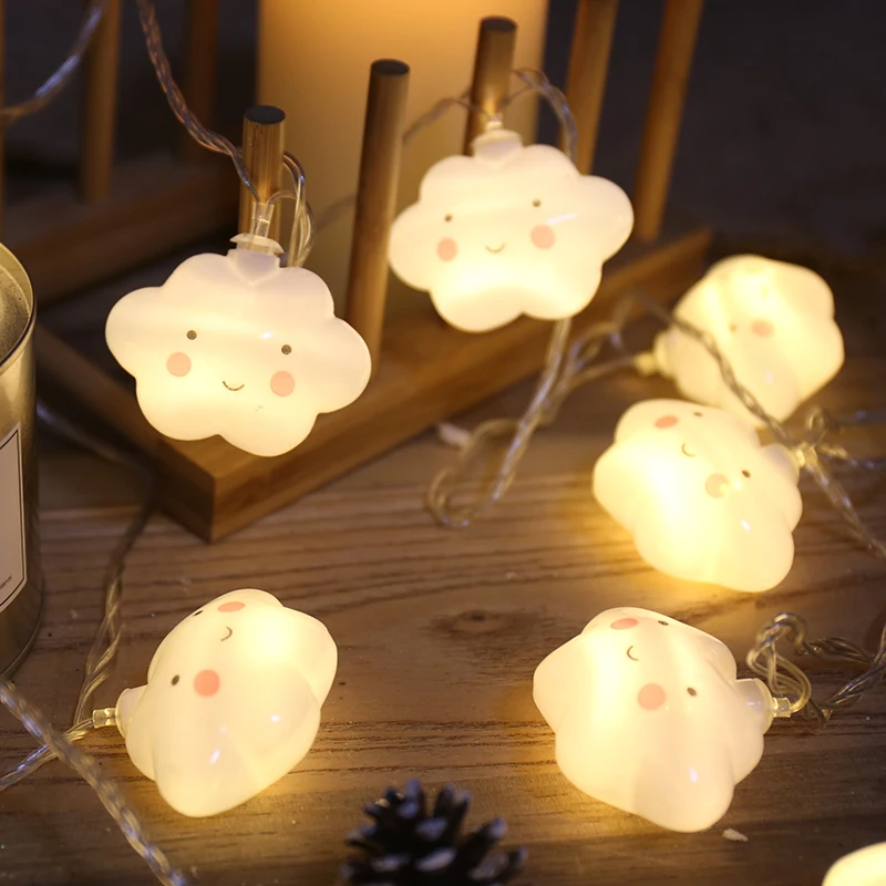 Smile Face Cloud String Lights Fairy light  Led Decoracion Cloud Children Bedroom Cute Home Decoration Gift Garland Luces 4