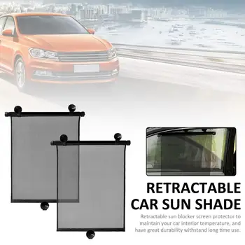 

85%-97% Opacity Car Sun Shade Retractable Durable Auto Window Sun Blocker Screen Protector For Sun Glare Heat Block