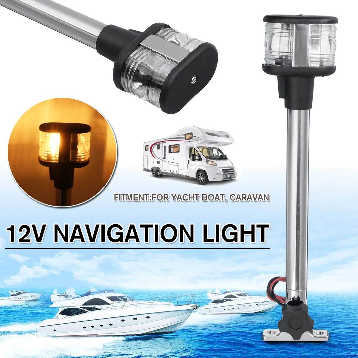 Fold Down Fold Down LED Navigation Light For Yacht Boat Stern Anchor Light 12-24V Marine Boat Sailing Signal Light