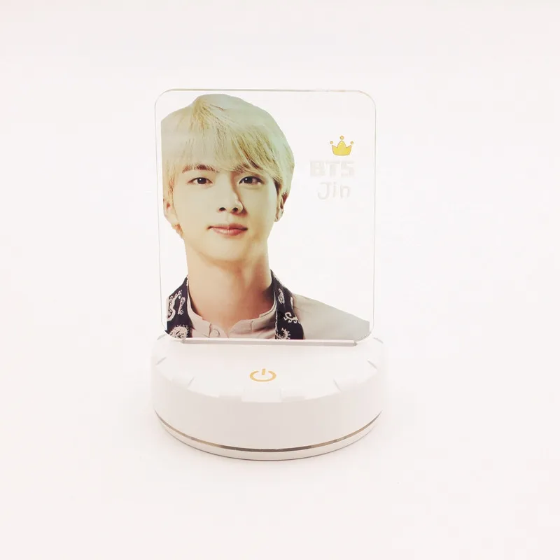 KPOP bangtan светодиодный настольный светильник для мальчиков из пластика и акрила, ночник, акриловый светильник для фотографий