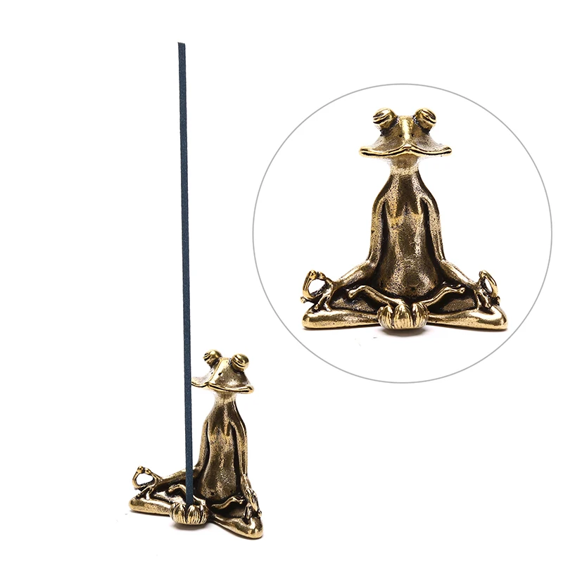 1PC RetroOrnament Incense Burner Frog Statue Animal Accessories Sculpture Home Decor Desk Decoration Meditation Zen Mini Crafts