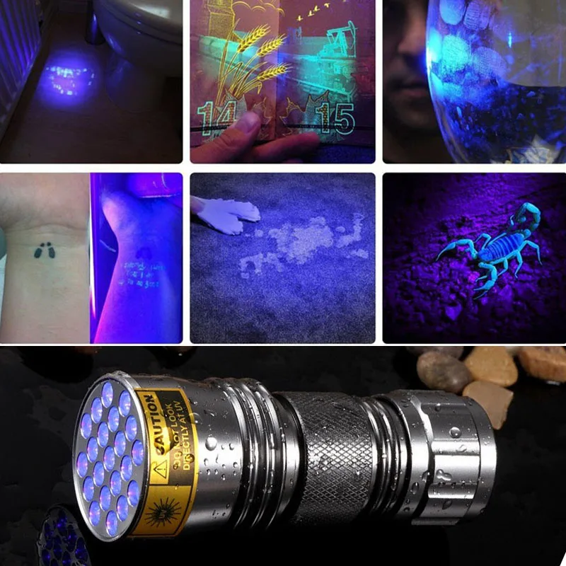 

LED UV Light 395-400nm Flashlight UV Hydraulic Leak Detection 3 AAA Batteries