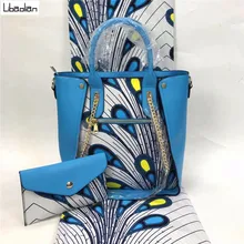 Нигерийская белая хлопковая ткань с восковым принтом, подходящая модная Вощеная тряпичная сумка, Африканский воск, 3 шт./компл., для женщин, вечерние F910-8