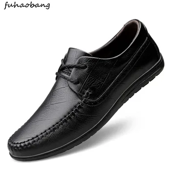 

Men's Shoes Comfortable Men Casual Shoes Genuine Leather Breathable oxfords Slip-on Footwear Driving party Shoes big size 47