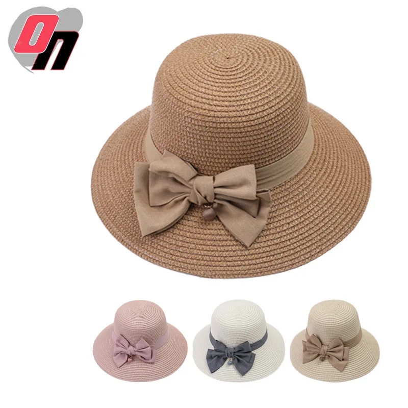 

2019 Summer Women's Hipster Bow Women's Summer Outing Travel College Style UV-Protection Simple Sun Hat