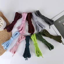 1 пара двухцветных переплетенных плоских 120 см повседневных ботинок, шнурки с двойным слоем, спортивные шнурки