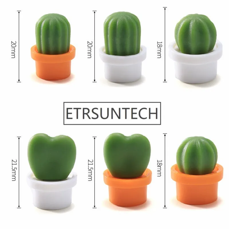 

100sets Fridge Magnet Cactus Refrigerator Sticker Succulent Plant Potted Plant For Home Wall Message Sticker Decoration