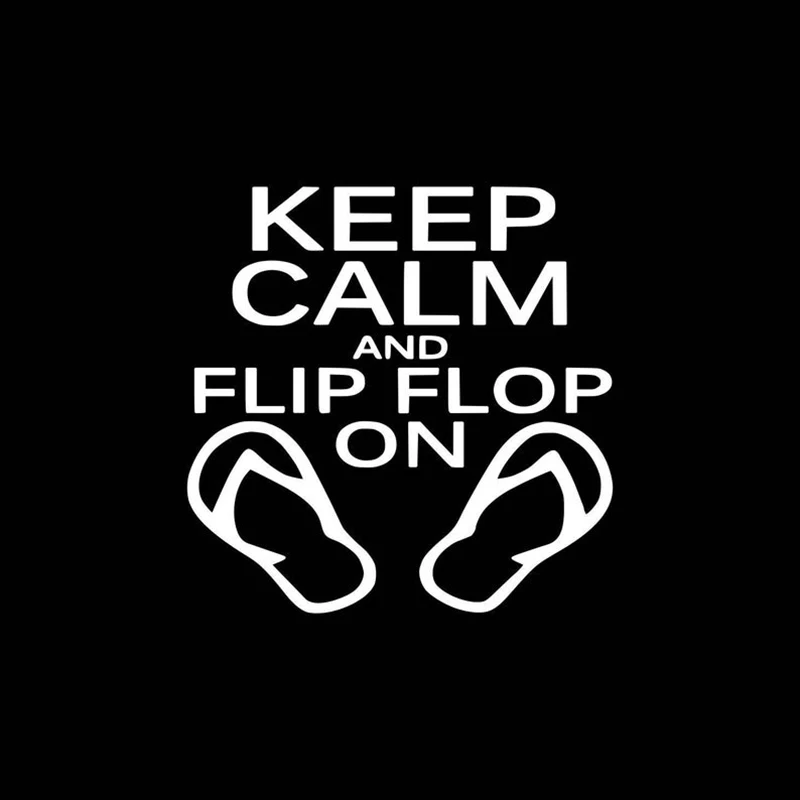 

Black/White Keep Calm and Flip Flop On Car Decal Bumper Decor Stickers Waterproof Removable Car Sticker New S1153