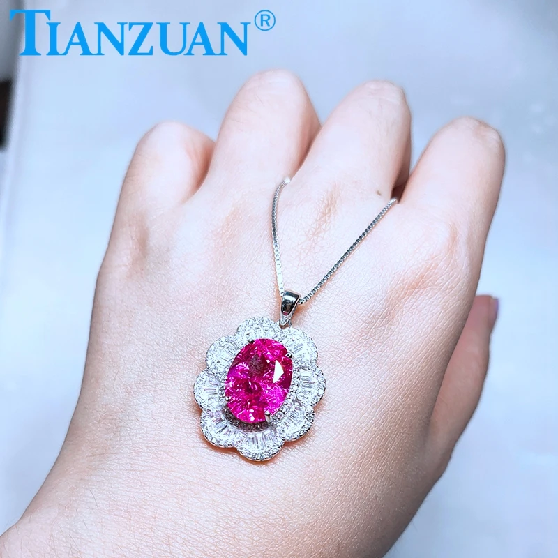 10*14 мм 7.3ct Главный камень искусственного розового цвета рубин в форме цветка с 925