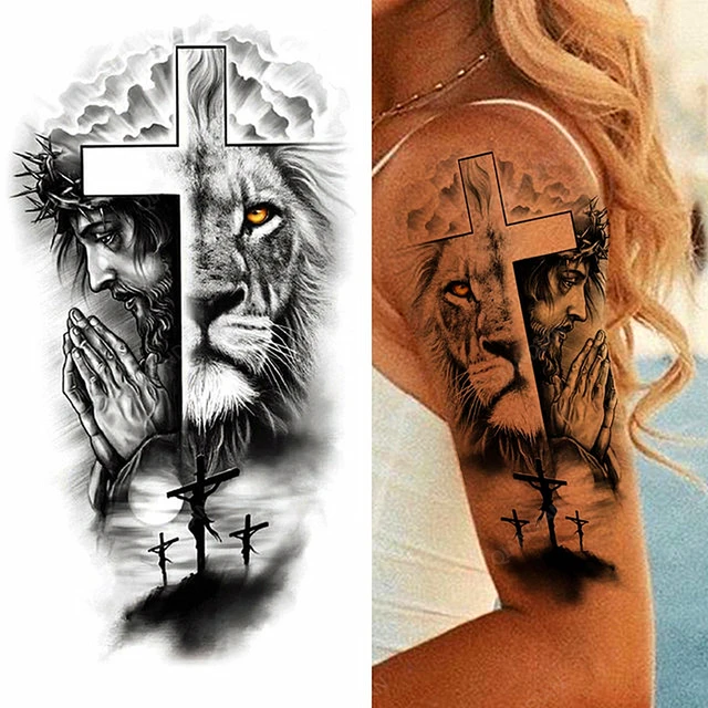 Aggregate more than 75 half jesus half lion tattoo super hot in