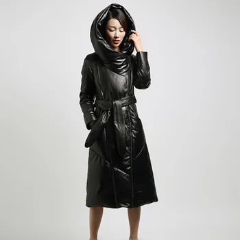 

Real Genuine Leather Jacket Autumn Winter Coat Women Clothes 2020 Vintage Sheepskin Down Coat Female Long Tops Veste Femme T4980