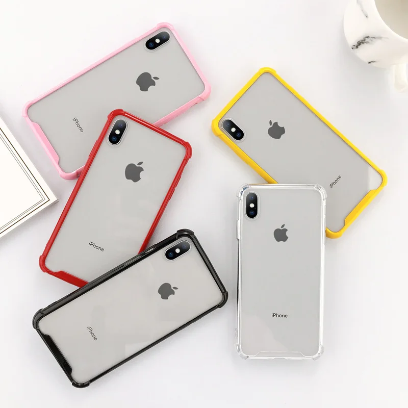 

Moskado Transparent Shockproof Phone Case For iPhone X XR XS Max Armor Case For iPhone 7 8 Plus Clear Acrylic Hard Back Cover