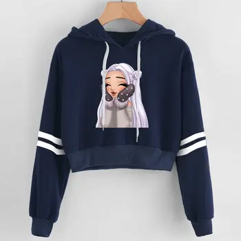 

Harajuku Casual Kpop Stylish Navel Hoodies Sweatshirt Women Ariana Grande Kawaii Clothes Hoodies Sweatshirts Crop Top Female