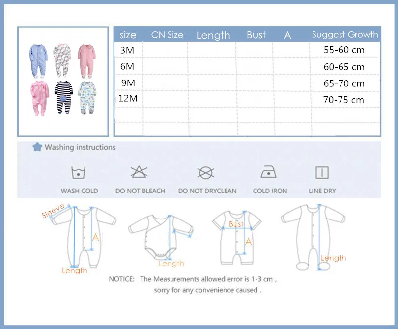 Orangemom Brand summer spring Baby Romper Long Sleeves 100% Cotton Baby Pajamas Cartoon Printed Newborn Baby Girls Boys Clothes