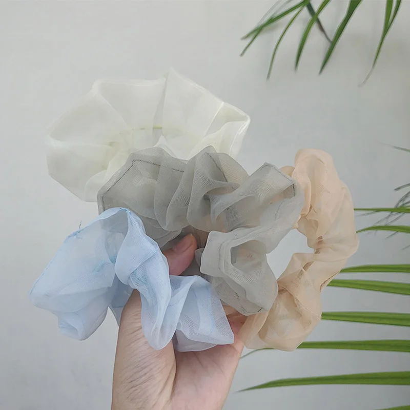 

Japanese and Korean Ogen Yarn Hair Loop Fresh Xianqi Pengpeng Large Intestine Hair Loop Sweet Horsetail Rope Light Yarn Thin Yar