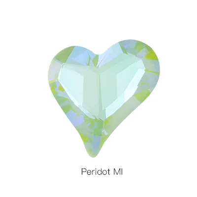 Peridot MI PIPATIAN MI серия в форме сердца блестящие хрустальные Свободные Стразы K9 стеклянные стразы кристалл клей на одежду ремесла Ювелирные изделия бусины - Цвет: Peridot MI