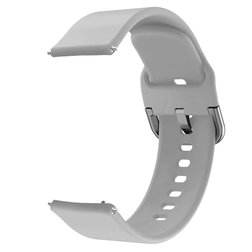 Силиконовый ремешок браслет для Huami Amazfit ремешок Bip Watch Band 20 мм для Xiaomi mijia quartz Garmin Forerunner 645 Vivoactive 3 - Цвет: Серый