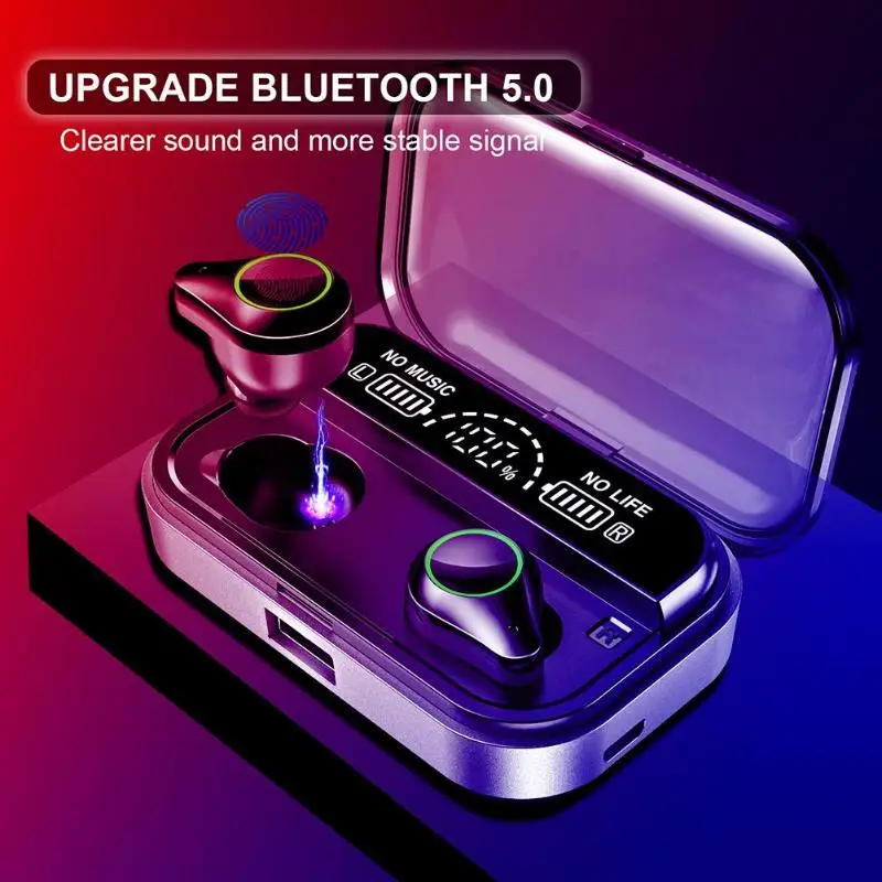 T10 TWS Bluetooth 5,0 Hi-Fi стерео наушники с сенсорным управлением IPX7 Водонепроницаемая беспроводная гарнитура со светодиодный чехол для зарядки с цифровым дисплеем