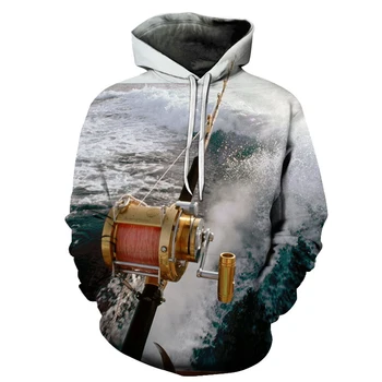 

Casual 3D Fishing Printed Sweatshirt Men Women Long Sleeve Spring Autumn Hoodies Male Vacation Design Streetwear Homme Drop Ship