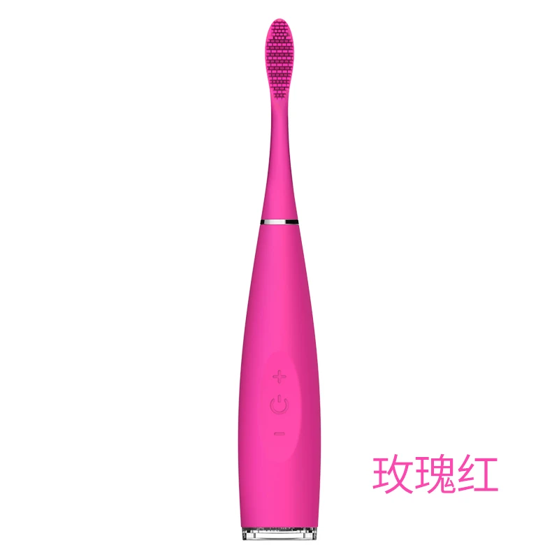 rose bengal Электрическая зубная щетка Портативная usb зарядка мощная Водонепроницаемая звуковая волна Автоматическая Силиконовая зубная щетка костюм для взрослых детей - Цвет: rose bengal