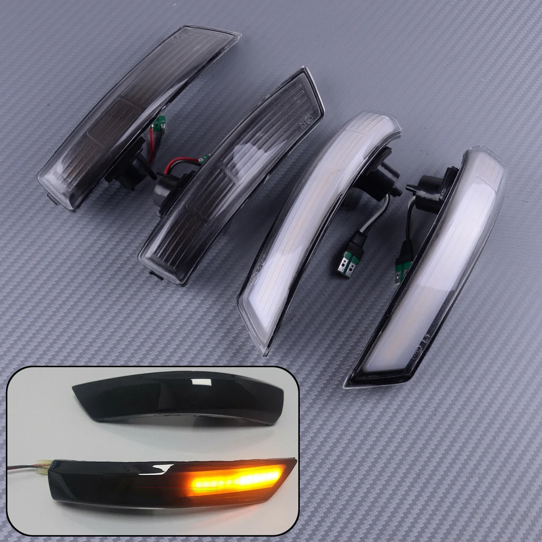 

DWCX 2pcs Car Side Wing Rear View Mirror LED Dynamic Turn Signal Light Fit For Ford Focus MK3 MK3.5 2011-2015 2016 2017 2018