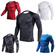 Мужская новая Облегающая рубашка для фитнеса, облегающая спортивная мужская тренировочная одежда для бега и езды на велосипеде
