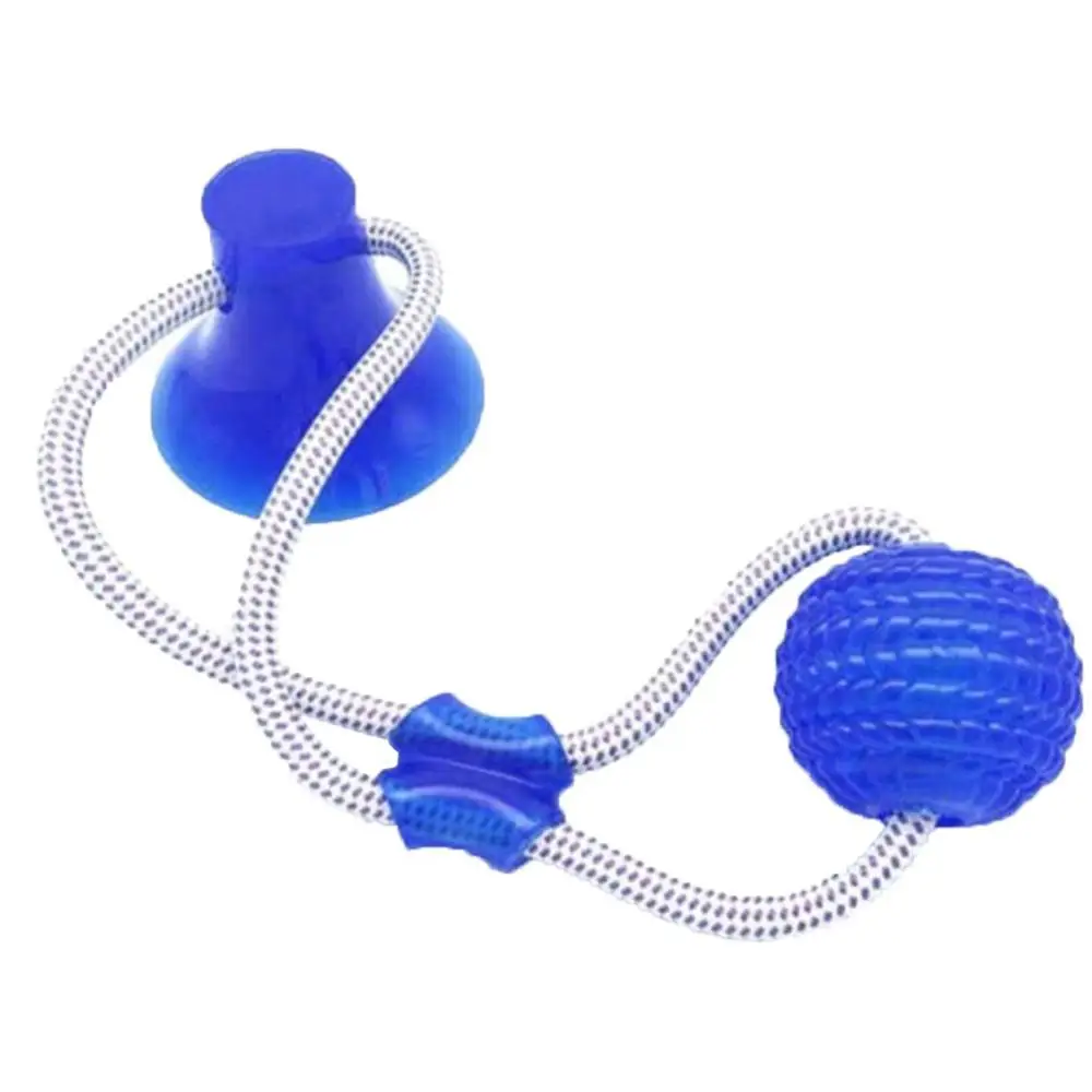 blue Многофункциональная домашняя молярная укуса резиновая игрушка для собак Жевательные Шарики чистка зубов безопасная Эластичность Мягкий щенок присоска собака игрушка для кусания - Цвет: blue