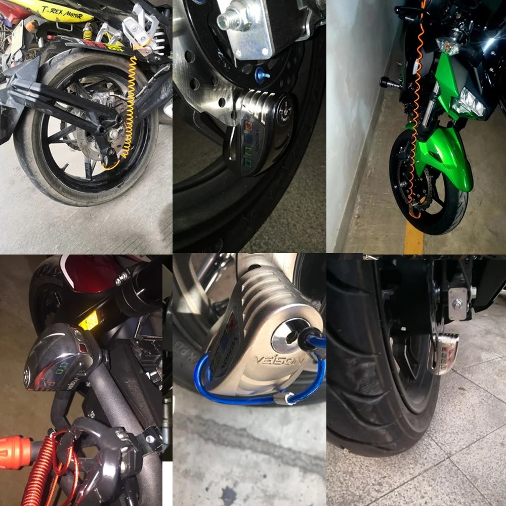 Дисковый замок для мотоцикла и велосипеда VEISON 120 дБ Z900RS Ninja400 Z400 CBR250RR Z250 Ninja250 CB400