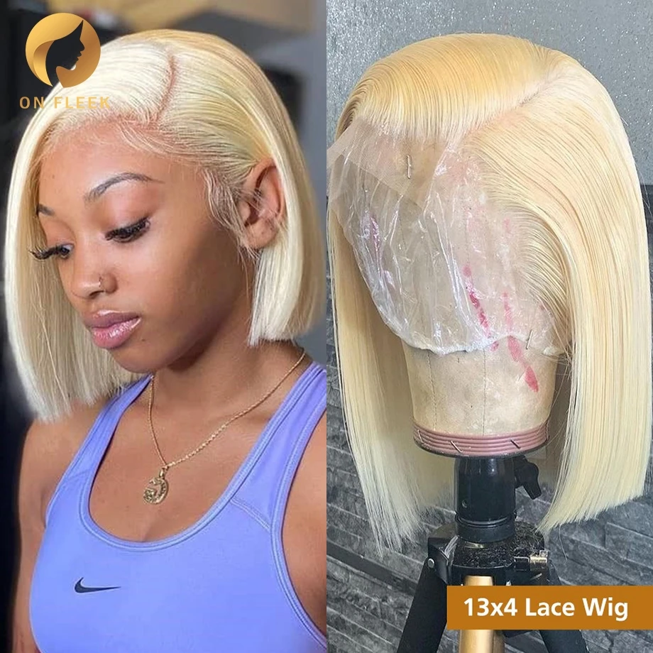 

613 Lace Frontal Bob Wig Lace Front Human Hair Wigs For Women Hd Brazilian Straight Short Bob Honey Blonde 13x4 Lace Front Wig