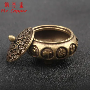 

Antique Bronze Chinese 12 Zodiac Animals Incense Burner Home Decorations Pure Copper Hollow Home Censer Sandalwood Censer Holder
