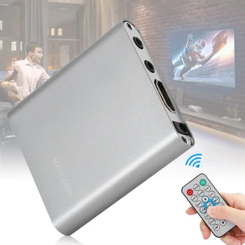 

Aluminum alloy Mini 1080P HDMI Digital Media Player Hard Disk Decoder with Remote Control (100-240V) US/EU Plug