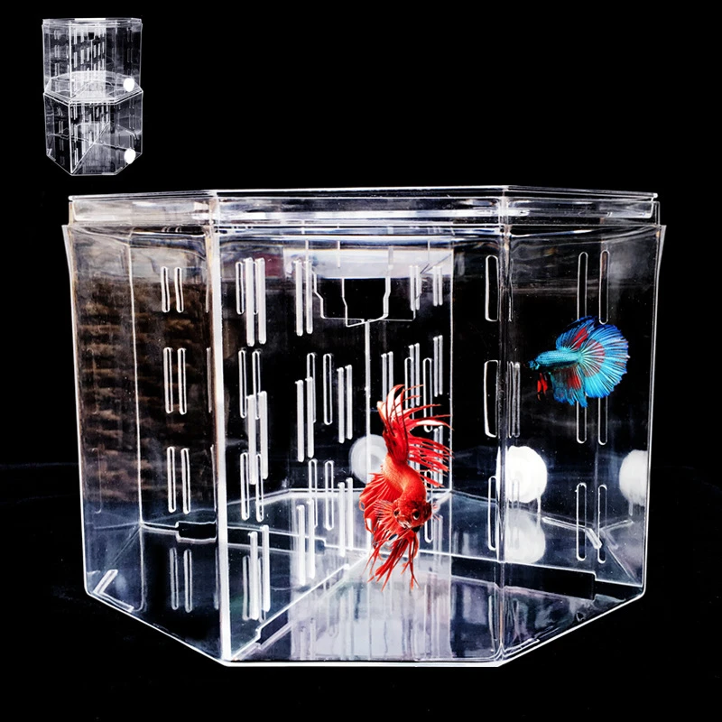 PETFORU большой размер 4 комнаты аквариум акриловый Четыре сплайса Betta аквариум с корзинкой завод 4 лук боев изолирующий резервуар для выращивания