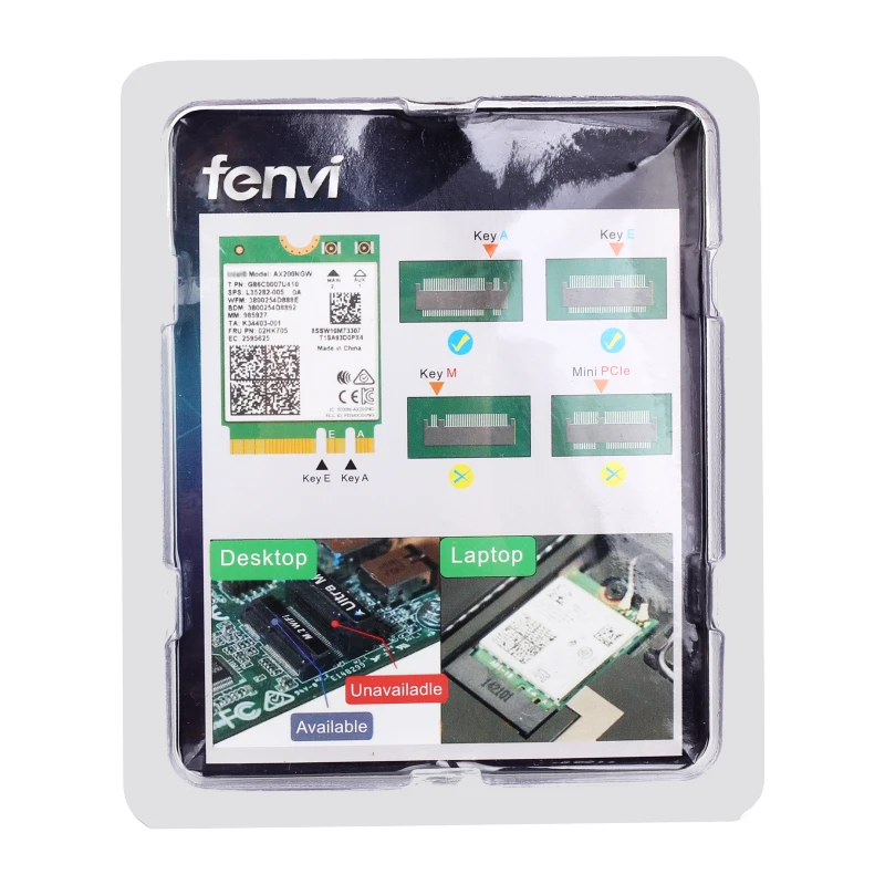 Wireless Dual Band 2400Mbps WiFi 6 For Intel AX200 NGFF M 2 Bluetooth 5 0 Wifi 5