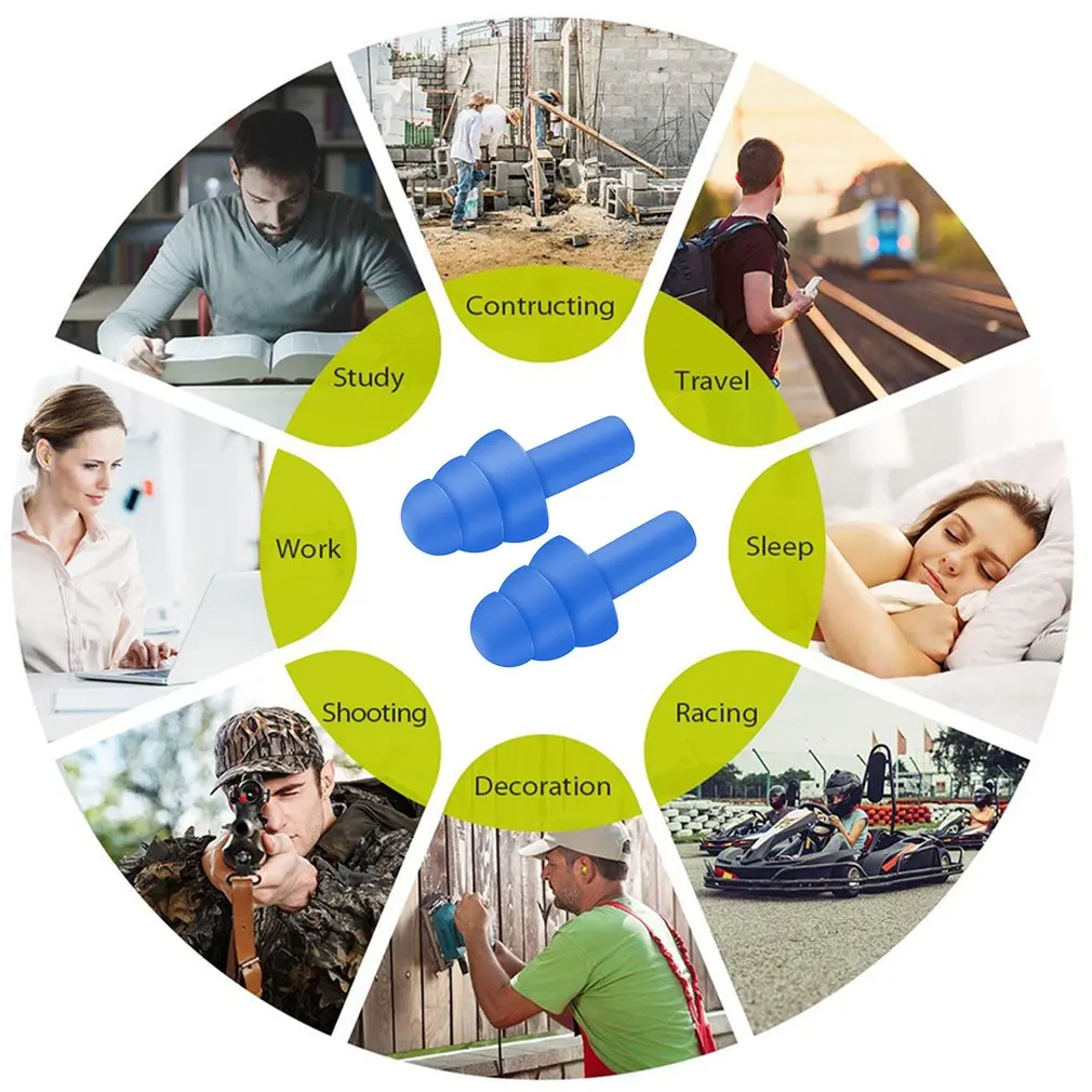 1 Pair Silicone Sleep Ear Plugs Anti Noise Snoring Earplugs Comfortable For Sleeping Noise Reduction Accessory 3