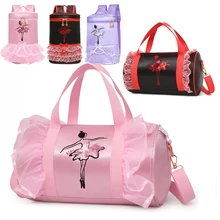 Bolsos de baile de Ballet rosa para niñas, mochila de baile deportivo para niños, bolsa de paquete de barriles para bebés, disfraz, zapatos, bolso de vestir