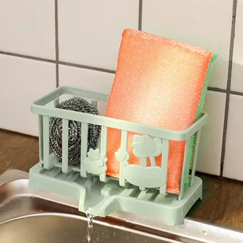 

Drain Rack Sink Shelf Wash Multifunctional Suction Cup Dishwashing Sponge Holder Hanging Storage Rack Kitchen Accessories Tool