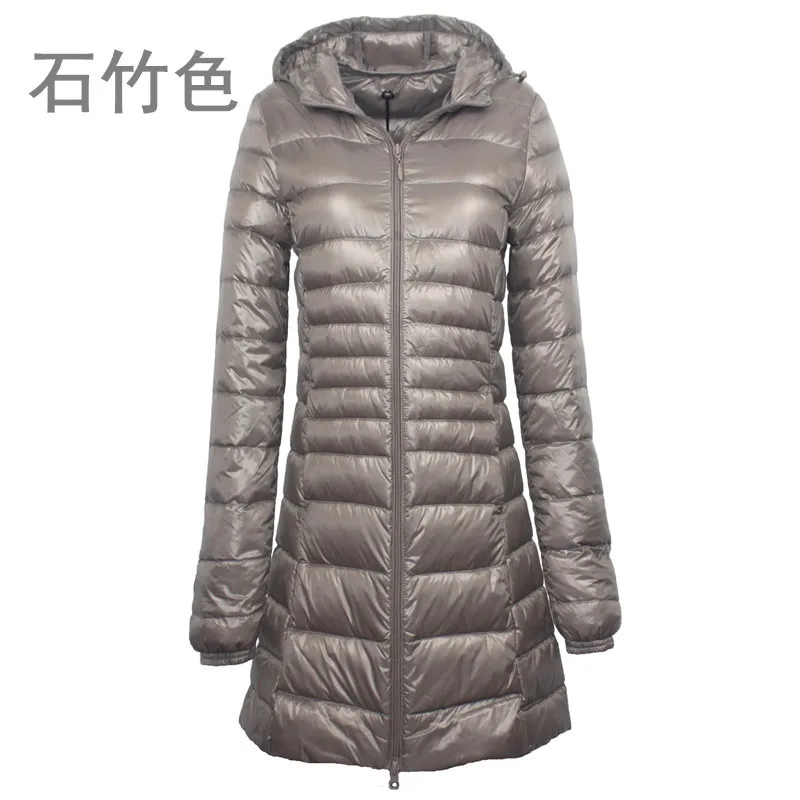 WEPBEL, S-7XL, зимние куртки, женские, белые, утиный пух, длинная куртка, женские, с подкладкой, с капюшоном, парки, ультра-светильник, портативные пуховики - Цвет: Dianthus