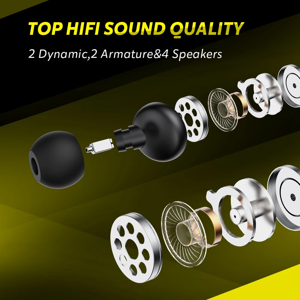 DACOM Athlete TWS Pro Bluetooth 5.0 Earphones Wireless HiFi Stereo Sport Bluetooth Headset for Xiaomi iPhone