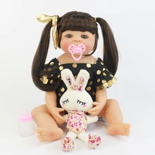 55 см полностью силиконовая кукла-Реборн, как настоящая виниловая кукла для новорожденных, кукла для девочек, игрушка для купания