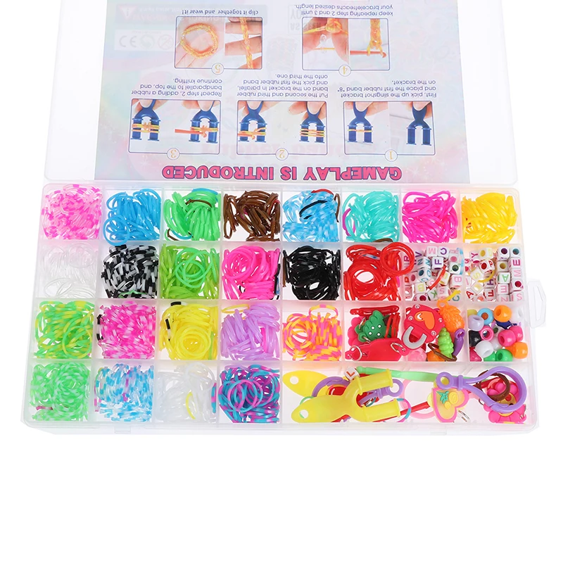 Elástico de caucho telar bandas DIY herramienta armadura máquina de goma de mascar pulsera equipo de manualidades niña regalo juguetes de los niños para los niños 7 8 10 años