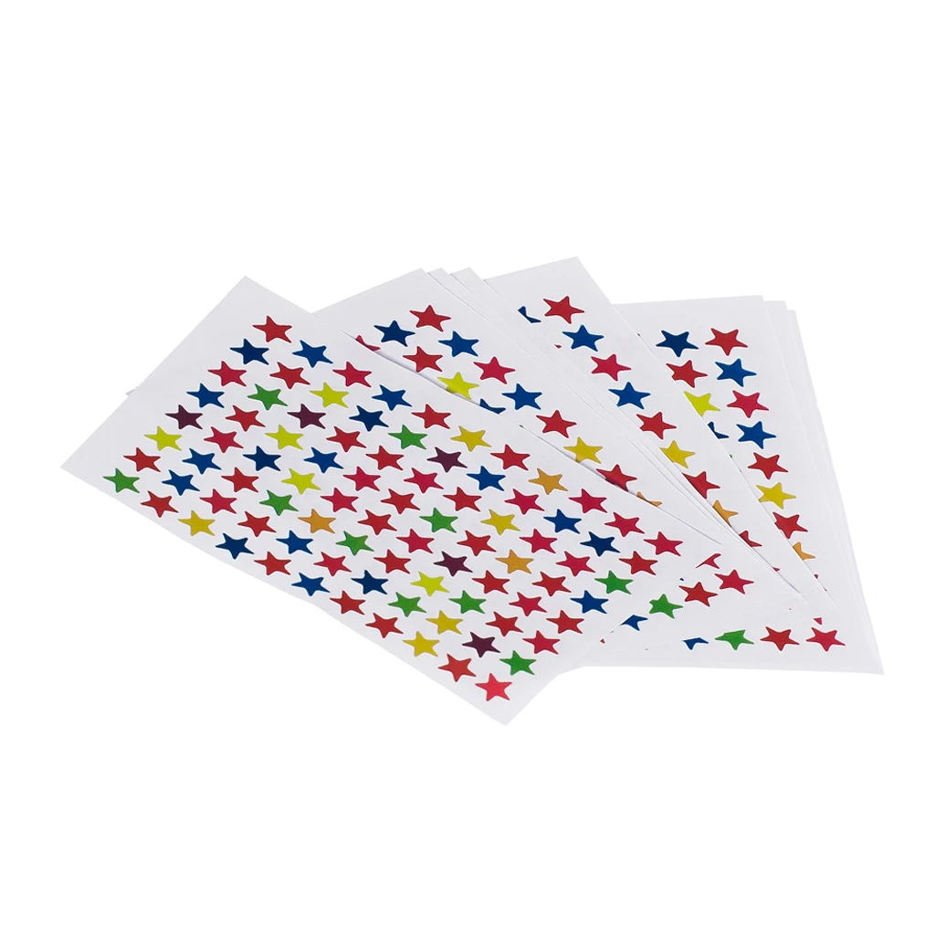 880 Pieces Star Shape Self-adhesive Peel And Stick Color Label