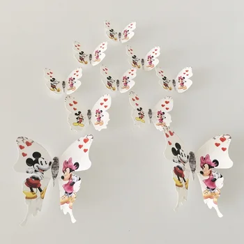 

Creative Butterful Wall Stckers With Mickey Minnie for Nursery Girls Room Living Room Wallpaper Home Decoration Children's Gift